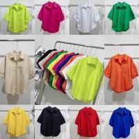 ราคา cotton shirt oversize เสื้อเชิ้ต คอตตอน ทรงสวย แขนสั้น (24611541709)