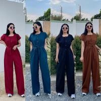 ราคา Jumpsuit ชุดจั๊มสูทขายาว คอปกกระดุมหน้า (24270715708)