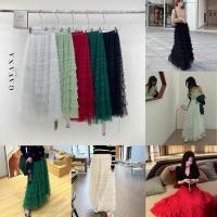 ราคา กระโปรงฟรุ้งฟริ้งขนมชั้น ผ้าตาข่าย สีพื้น (24054352271)