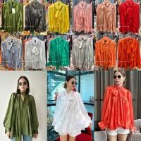 ราคา เสื้อชีฟองแขนยาว ผูกโบว์ กระดุมหน้า แต่วแขนบอลลูน (23741386003)