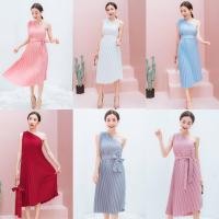 ราคา ชุดเดรสอัดพลีท ไหล่เฉียง ใส่ออกงาน (21706493952)