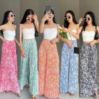 ราคา กางเกงอัดพลีทขายาว พิทพ์ลาย เอวสมอค (20886444192)