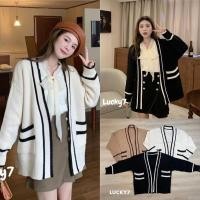 ราคา Sweater เสื้อกันหนาว แขนยาว ไหมพรม เสื้อกันหนาวเกาหลี เสื้อคลุมแขนยาว (19369911366)