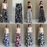 ราคา Pleated pants กางเกงอัดพลีทขายาว เอวสม๊อค ทรงปลายบาน พิมพ์ลาย (18686465241)