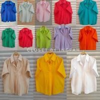 ราคา cotton shirt เสื้อเชิ้ต ผ้าคอตตอน แขนพับ ผ่าหลัง สีพื้น สดใส (18493432430)