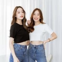 ราคา เสื้อครอปผ้าร่องเล็ก ตัวสั้น เสื้อครอป top (8108905495)