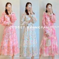 ราคา Maxi dress ชุดเดรสยาว อัดพลีทผ้าชีฟอง พิมพ์ลาย (44300147069)