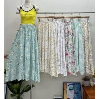 ราคา กระโปรงยาวแฟชั่น เอวสม็อค ลายดอกไม้ เอวสูง สีสวยสดใส (42452164128)