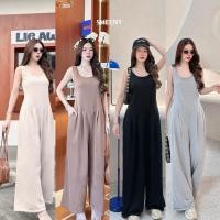 ราคา RULE Korea jumpsuit ชุดจั้มสูท แขนกุด สีพื้น ผ้าใส่สบาย (42405925153)