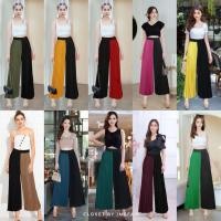 ราคา Two tone Pleated pants กางเกงอัดพลีทขายาว เอวสม๊อค ทรงปลายบาน สลับสี ทูโทน (41618083271)