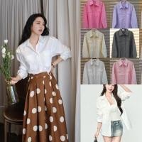 ราคา Cotton shirt เสื้อเชิ้ตแขนยาว เนื้อผ้าคัตตอลทรง oversize คอปก (40751443085)