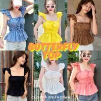 ราคา butterfly top เสื้อสายเดี่ยว ผูกโบว์หน้า ใส่เที่ยว ไปทะเล (29636218032)