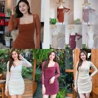 ราคา glitter dress ชุดเดรสกริตเตอร์แขนยาว รัดรูป ใส่ออกงาน เที่ยวคาเฟ่ (27807800734)