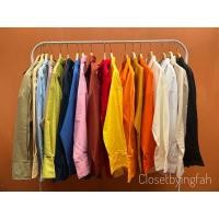 ราคา oversize basic cotton shirt 100 เสื้อเชิ้ตคอตตอนแท้ คอปก แขนยาว โอเวอร์ไซส์ ผู้ชาย ผู้หญิงใส่ได้ (20486443320)