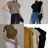 ราคา Knit top เสื้อไหมพรมคอปีน ไหมพรมแขนกุด เสื้อไหมพรม (10630997380)