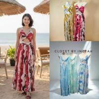 ราคา เดรสสายเดี่ยว ผ้าสปัน พิมพ์ลายมัดย้อม เซ็กซี่หน่อยๆ (40570449343)