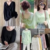 ราคา เสื้อคอกลมแขนยาว แฟชั่น สไตล์เกาหลี โชว์หลังเบาๆ (28757608300)