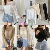 ราคา เสื้อถัก ไหมพรม แขนกระดิ่งแขนยาว (23564056786)