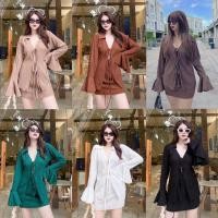 ราคา Toby set ชุดเซ็ต 2 ชิ้น เสื้อผูกโบว์หน้า กระโปรงสั้น (22880267179)