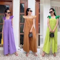 ราคา jumpsuit คอเหลี่ยม จั้มสูทคอตตอน จั้มสูททูโทน ชุดจั้มสูทผ้าคอตตอน (11454959657)