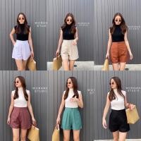 ราคา linen short basic pants กางเกงลินินขาสั้น กางเกงเอวสูงขาสั้นลินินหลากสี ผ้าลินิน (9195624151)