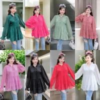 ราคา เสื้อคอปีน มีเชือกผูกด้านหน้า แขนยาว ผ้าชีฟอง (41352136463)