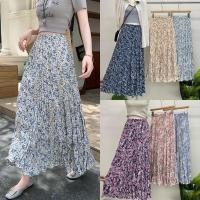 ราคา กระโปรงแฟชั่นลายดอกไม้ ผ้าอัดยับ ไม่ต้องรีด มีซับใน (40952170113)