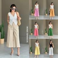 ราคา linen basic pants กางเกงลินิน เอวสูง ขา 7 ส่วน (29101615452)