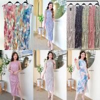 ราคา ชุดเดรสยาว อัดพลีทแขนกุด เดรสพลีทลายดอกไม้ กราฟฟิก มัดย้อม แต่งดีเทลห่วงเข่า ทรงสวย ลุคคุณหนู (19771729977)