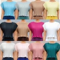 ราคา pleated top เสื้อครอป อัดพลีทแขนล้ำ สีพื้น (40726063066)
