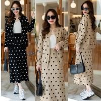 ราคา polka dot set ชุดเซ็ตกระโปรงไหมพรม 2 ชิ้น ลายจุด Airport look (24635840491)