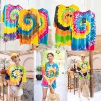 ราคา oversize เสื้อคอกลมมัดย้อม ลายก้นหอย สีสดใส (21787468484)