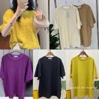ราคา oversize t shirt เสื้อยืดคอกลม ทรงโอเวอร์ไซส์ แขนสั้น ผ้าย่น (25281452441)