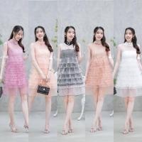 ราคา Maxi dress ชุดเดรสระบายชั้นๆ ใส่เที่ยว ออกงาน (26361665877)