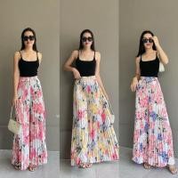 ราคา Pleated pants กางเกงอัดพลีทขายาว เอวสม๊อค ทรงปลายบาน พิมพ์ลายกราฟฟิก (23061493949)