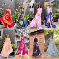 ราคา เดรสมัดย้อม เดรสผ้าใส่สบาย ผ้ามัดย้อม เดรสเฉียง เดรสใส่ไปทะเล ผ้านิ่ม สีไม่ตก (4047145611)