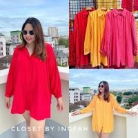 ราคา mini dress เสื้ออัดพลีท เสื้อเชิ้ต มินิเดรสแขนยาว ผ้าอัดพลีท ลายกราฟฟิก ลายริ้ว เสื้ออัดพลีท (14394465619)