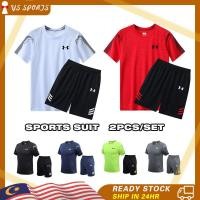 ราคา ชุดกีฬาผ้าระบายอากาศแห้งเร็ว เสื้อยืดแขนสั้นและกางเกงขาสั้นห้าจุด สำหรับบาสเกตบอล ฟุตบอล วิ่ง และว่ายน้ำ (25946980955)