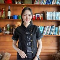 ราคา เสื้อผ้าฝ้ายคอจีน แต่งเทปผ้าฝ้ายพิมพ์ลายS (17888754124)