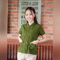 ราคา เสื้อพื้นเมือง เสื้อคอจีนกระดุมเหรียญมีกระเป๋า อก 36 44 นิ้ว (16330951998)