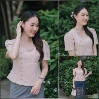 ราคา เสื้อผ้าฝ้ายคอเหลี่ยม กระดุมปั๊ม ไม่ต้องเผื่อไซด์ (24581732650)