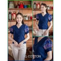 ราคา เสื้อผ้าฝ้ายคอวี แขนตุ๊กตาพิมพ์ลาย (20124526738)