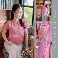 ราคา เสื้อพื้นเมือง รุ่นดอกฝ้ายกระดุมทอง งานปักด้นมือลายดอกไม้ (24892812163)