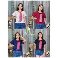 ราคา เสื้อผ้าฝ้ายคอกลมป้ายกุ๊นขอบ แต่งผ้าทอ (17149122733)