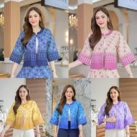 ราคา เสื้อแจ็คเก็ตผ้าฝ้ายพิมพ์ลายสไตล์ไทย สำหรับผู้หญิงมีกระเป๋า (40323235089)