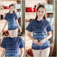 ราคา เสื้อพื้นเมือง สีกรมพิมลายกราฟิก (20026974178)