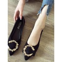 ราคา ไม่ยางเท้ารองเท้าผู้หญิง2025 สไตล์ใหม่ฤดูใบไม้ผลิฤดูร้อนรองเท้าเดียวชี้นิ้วเท้ารองเท้าแบนสไตล์ชาแนลรองเท้าถั่วรองเท้าน (27142713673)