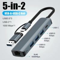 ราคา USB C HUB USB C USB A Multiport อะแดปเตอร์ประเภท C USB 3 0 ถ่ายโอนข้อมูล Gigabit Ethernet RJ45 Docking Station สําหรับ MacBook Pro (43623762529)