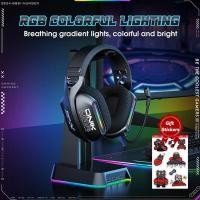 ราคา ONIKUMA GT808 2 4GHz ชุดหูฟังสําหรับเล่นเกมไร้สายเสียงรบกวน Cancelling หูฟังชุดหูฟังสําหรับ PS5 PS4 PC Mac หูฟังสําหรับเล่นเกมพร้อมไมโครโฟน RGB (43073520327)