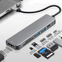 ราคา 6 พอร์ต USB C Hub ถึง 4K HDMI เข้ากันได้กับ SD TF Card Reader USB 3 0 2 0 HUB ประเภท C ชาร์จ Docking สําหรับ MacBook iPad Samsung (40023801489)